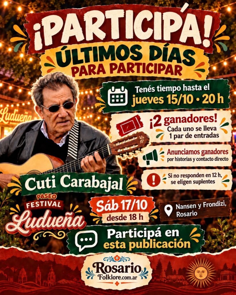 Últimos días para participar: hasta el jueves 15/10 a las 20 h. Si los ganadores no responden en 12 horas, se eligen suplentes.