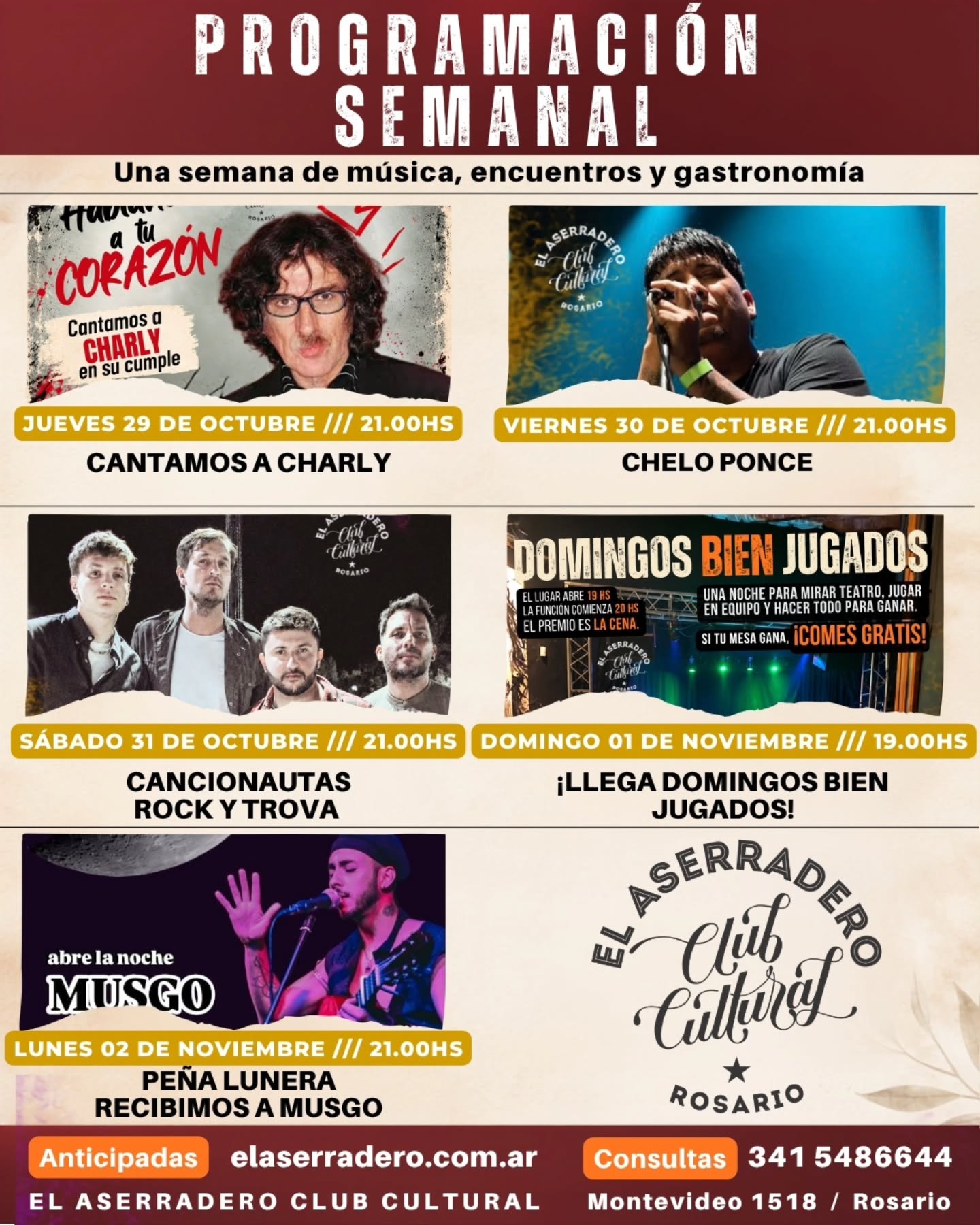 Flyer de Peña Lunera con Musgo