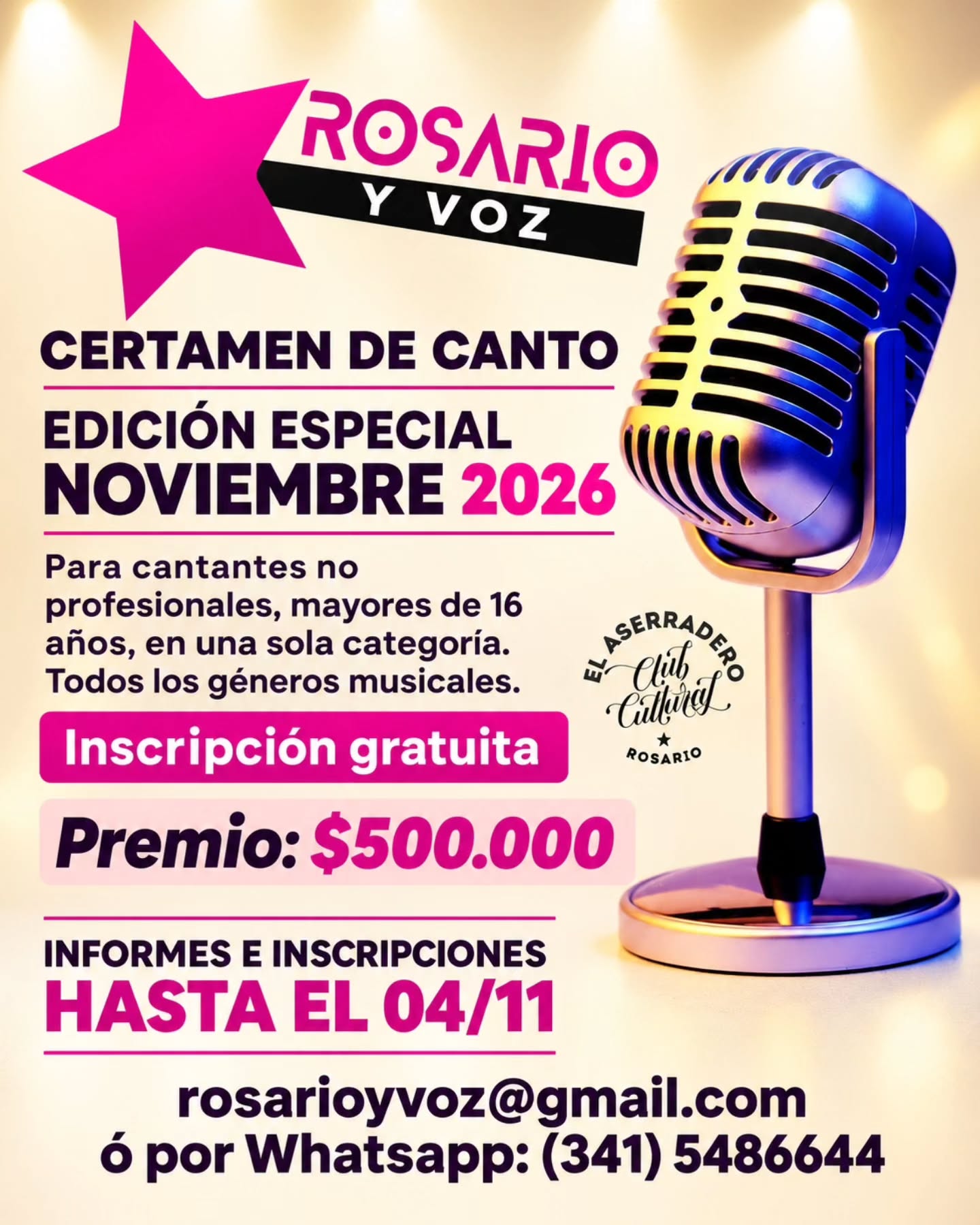 Flyer de Rosario y Voz 2026 — Gran Final