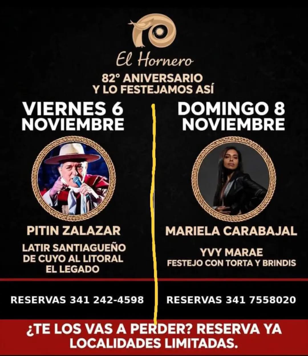 Flyer de 82° Aniversario de El Hornero