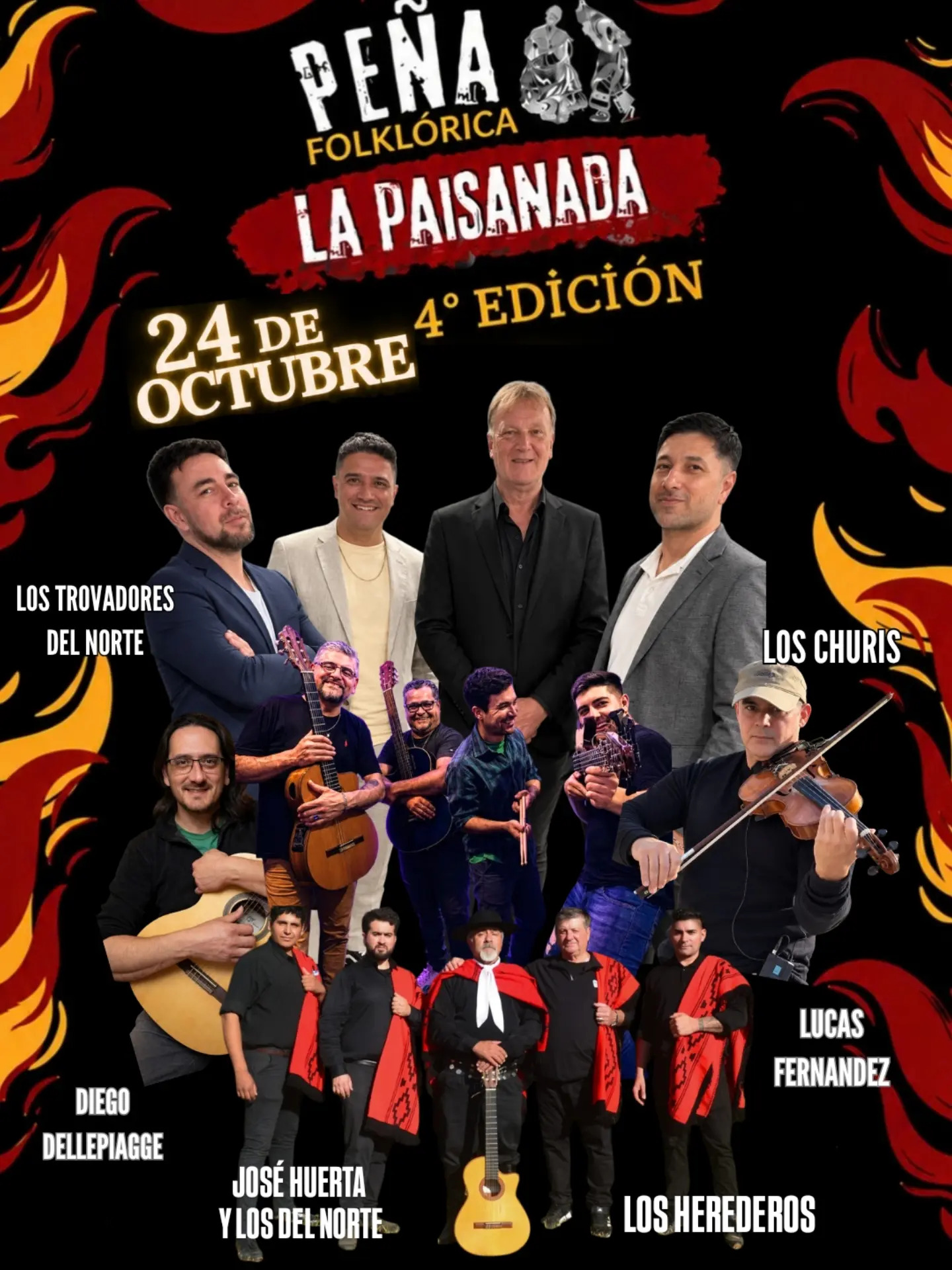 Flyer de Peña Folklórica La Paisanada – 4° Edición