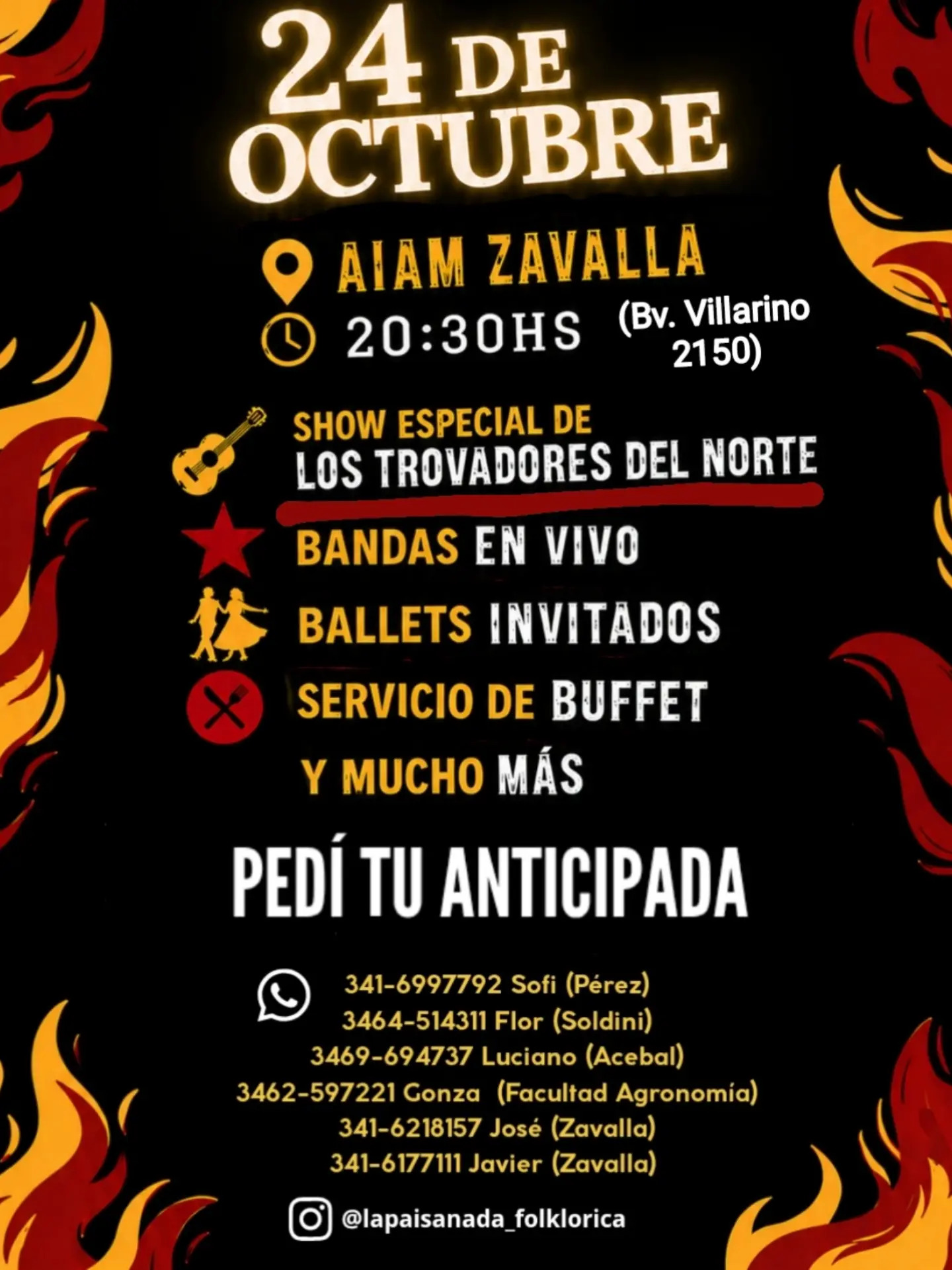 Flyer 1 de Peña Folklórica La Paisanada – 4° Edición