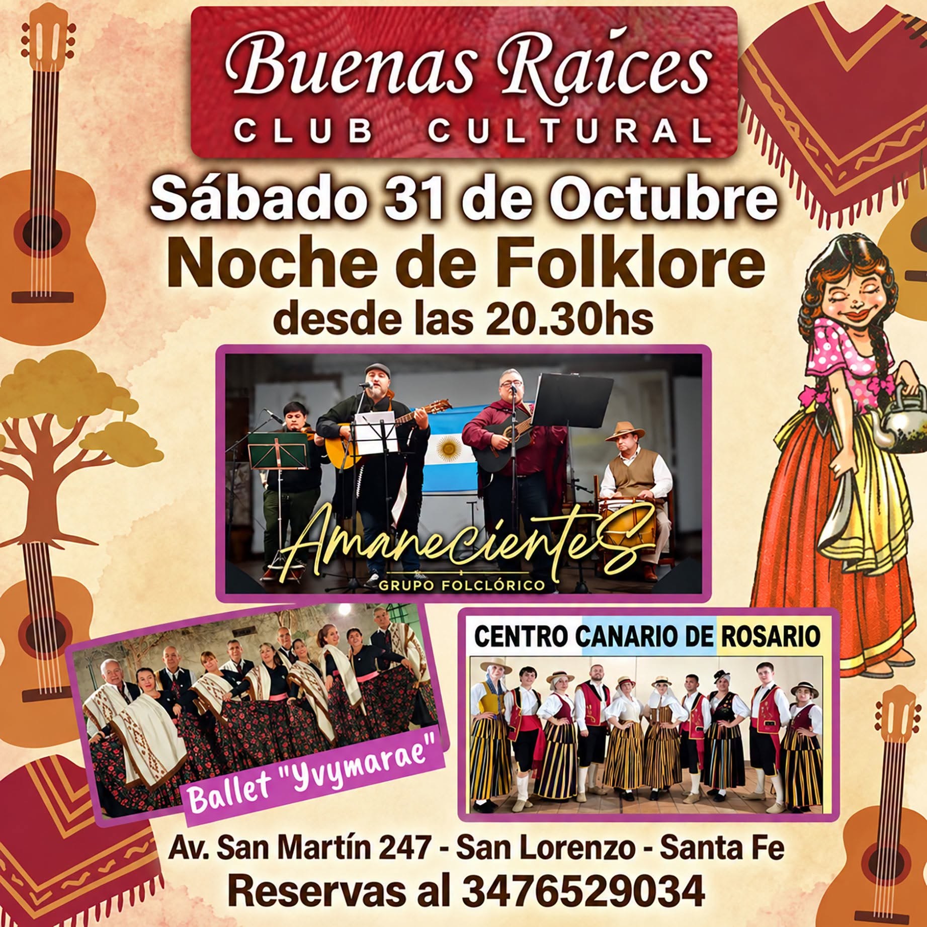 Flyer de Peña Buenas Raíces San Lorenzo