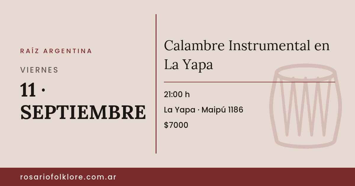 Calambre Instrumental en La Yapa. VIERNES, 11 · SEPTIEMBRE, 21:00 h. La Yapa, Maipú 1186. $7000.