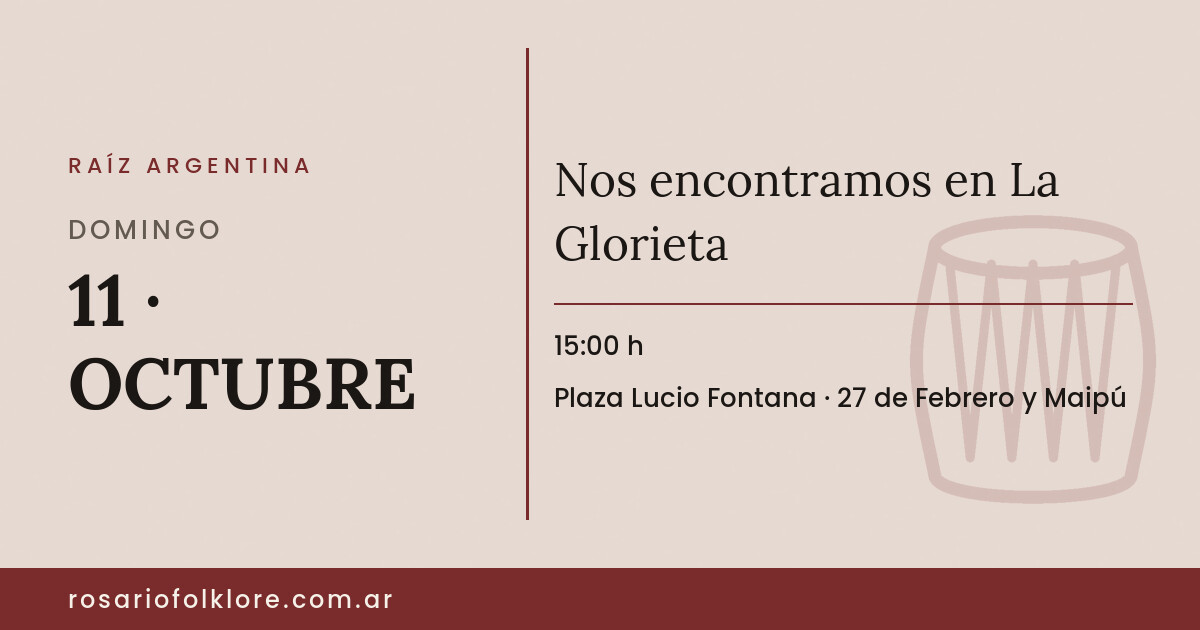 Nos encontramos en La Glorieta. DOMINGO, 11 · OCTUBRE, 15:00 h. Plaza Lucio Fontana, 27 de Febrero y Maipú.